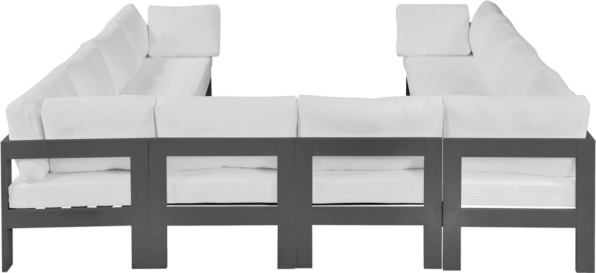 Nizuc - Outdoor Patio 10 Piece Modular Sectional With Gray Frame