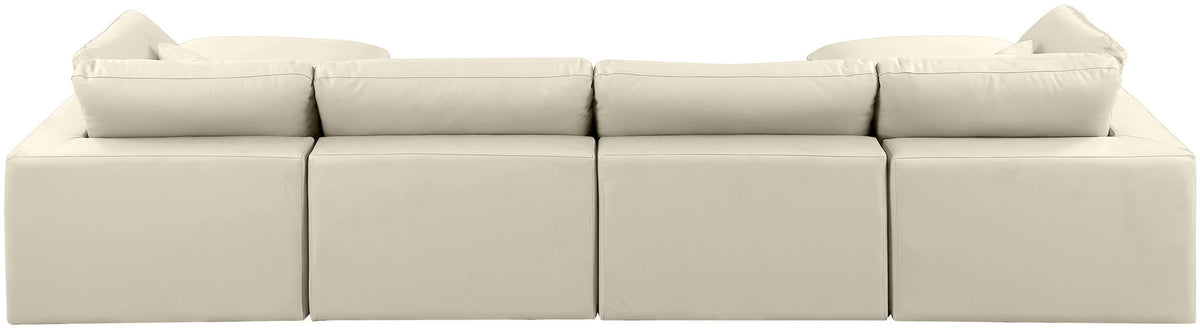 Comfy - 6 Piece Faux Leather Modular Double Chaise Sectional