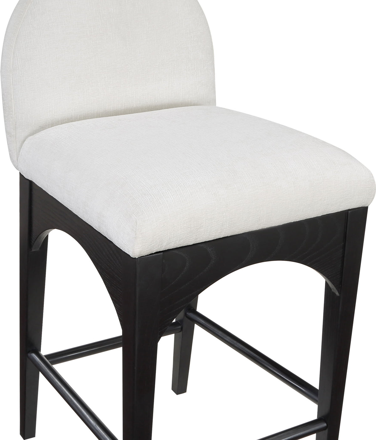 Waldorf - Chenille Stool With Black Legs