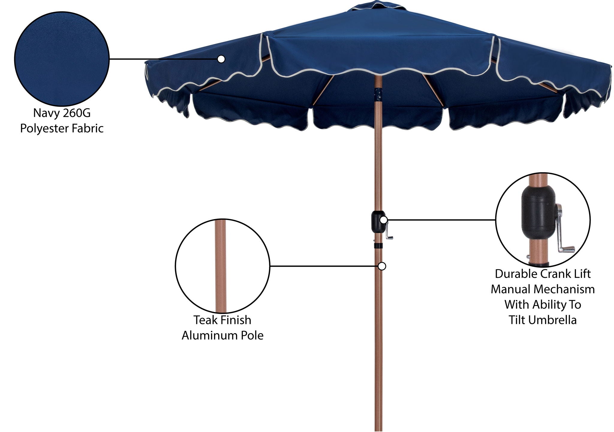Amalfi - Patio Umbrella - Light Brown Pole