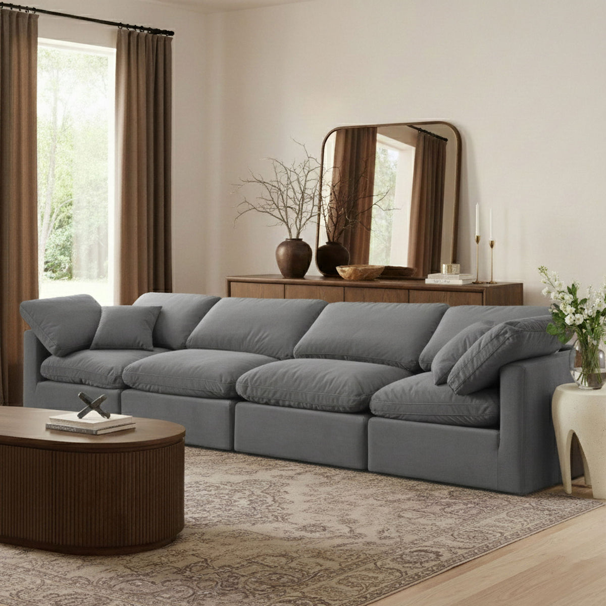 Indulge - Velvet 4 Seat Modular Sofa