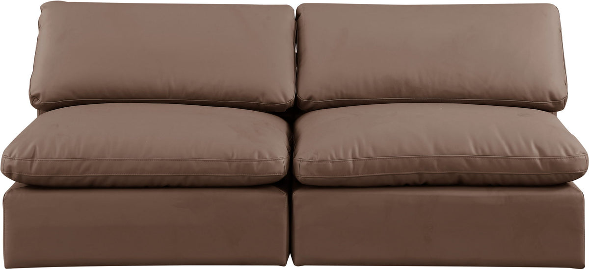 Comfy - Faux Leather Modular Armless Sofa 2 Seats