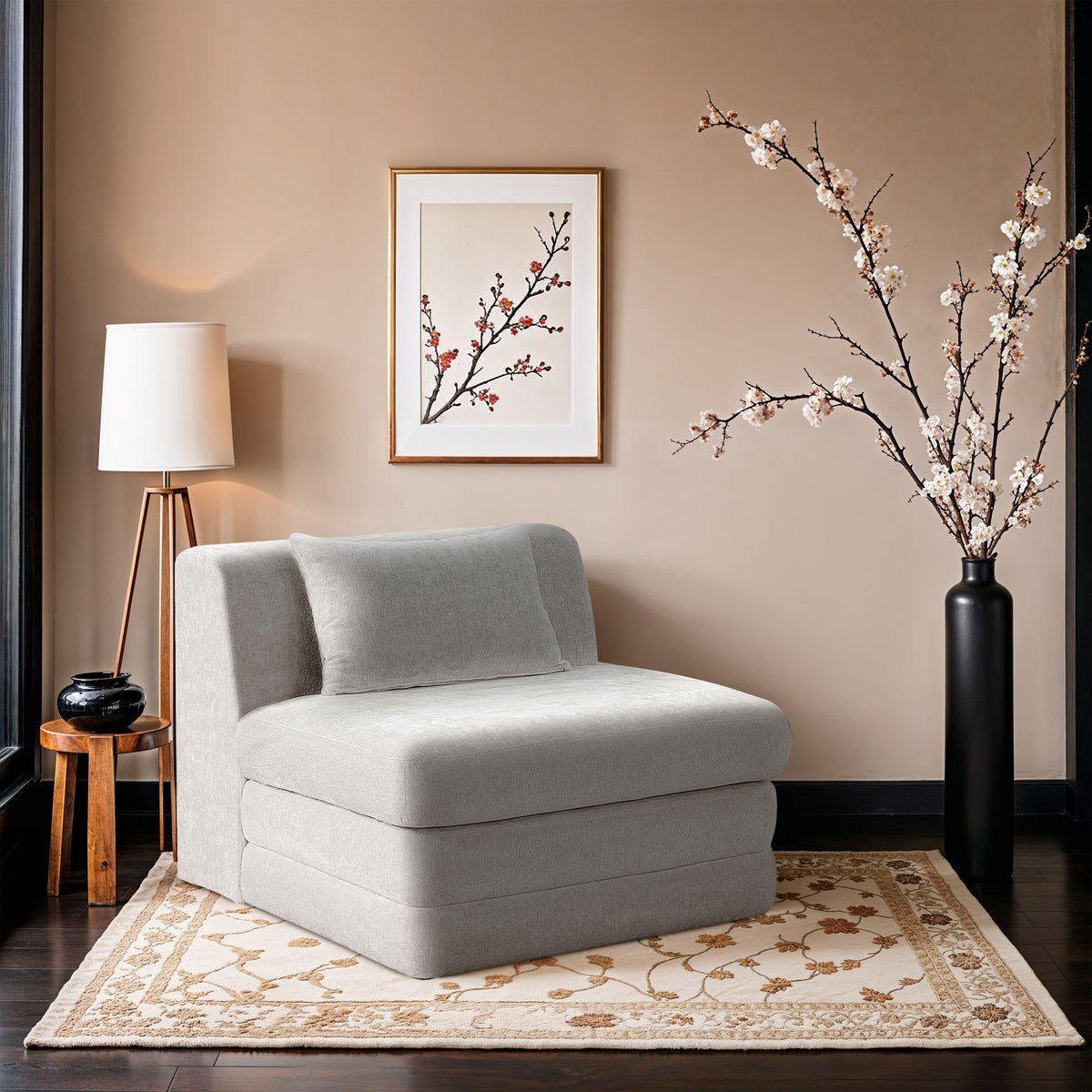 Stellar - Chenille Fabric Upholstered Modular Armless Chair
