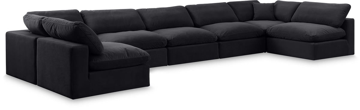Comfy - 7 Piece Velvet Modular Armless Sectional