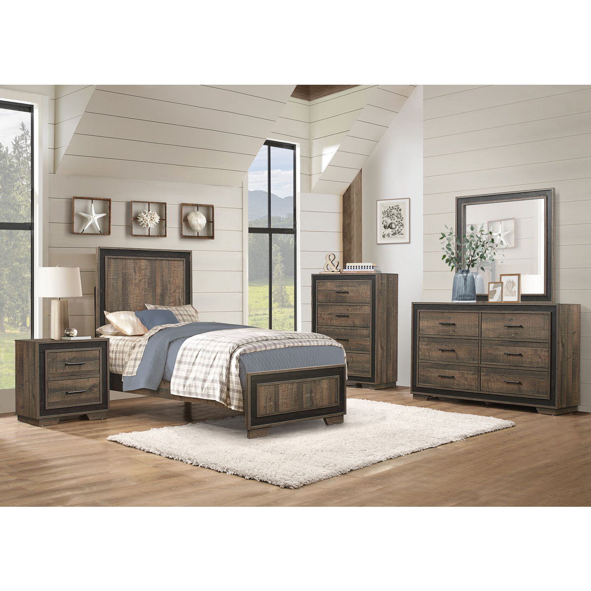 Ellendale - Nightstand - Brown / Gray