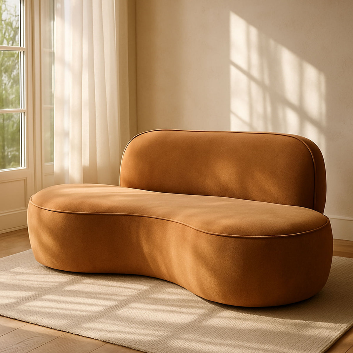 Swerve - Velvet 77" Upholstered Loveseat