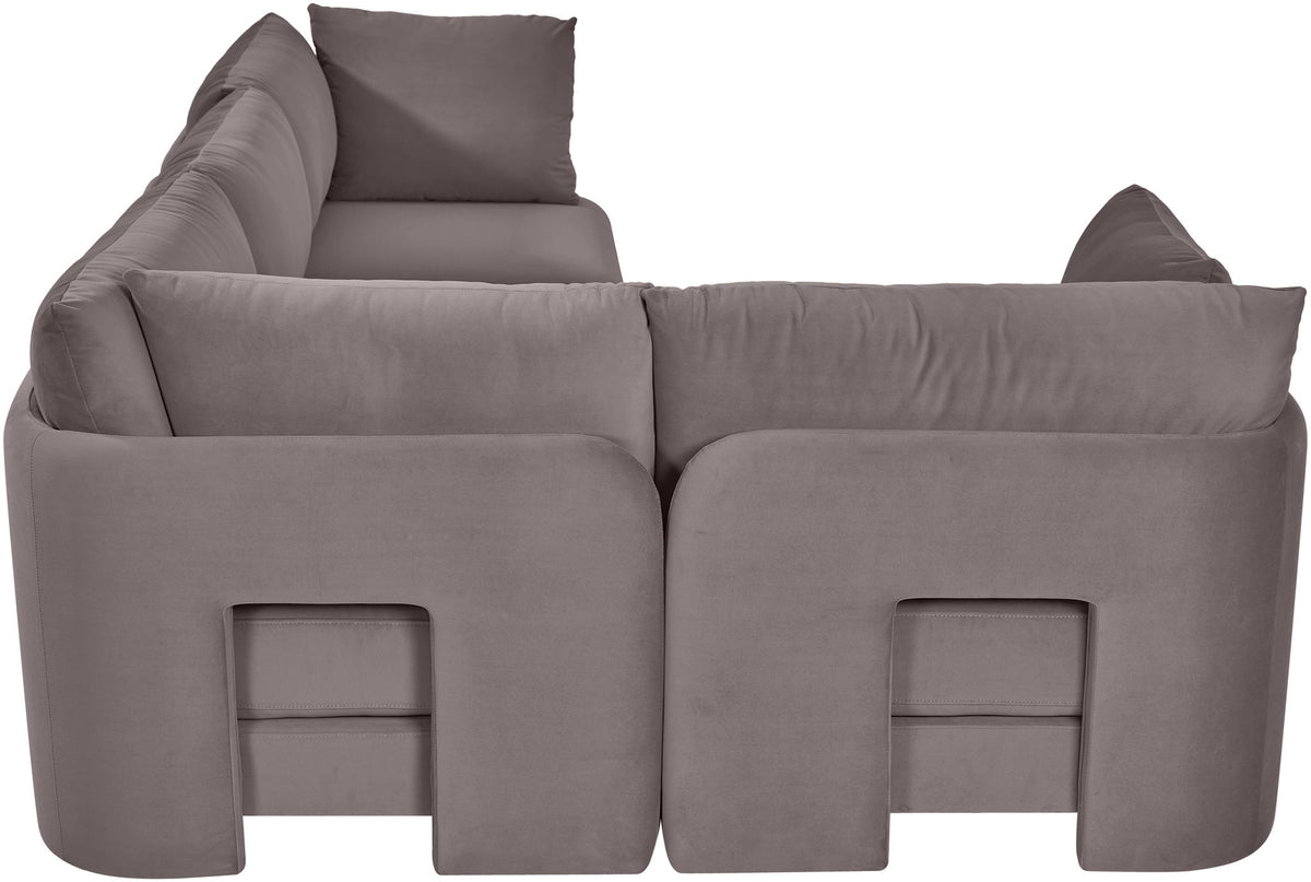 Hammond - Velvet Performance Fabric Upholstered 4 Piece Sectional