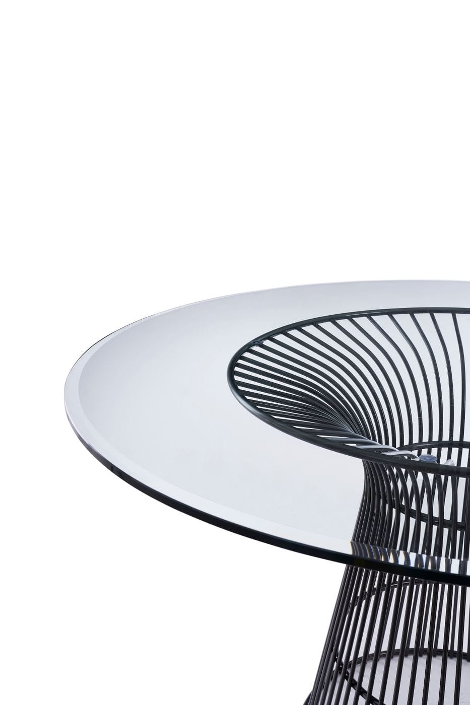 Chandler - Modern Round Glass & Black Stainless Steel Dining Table