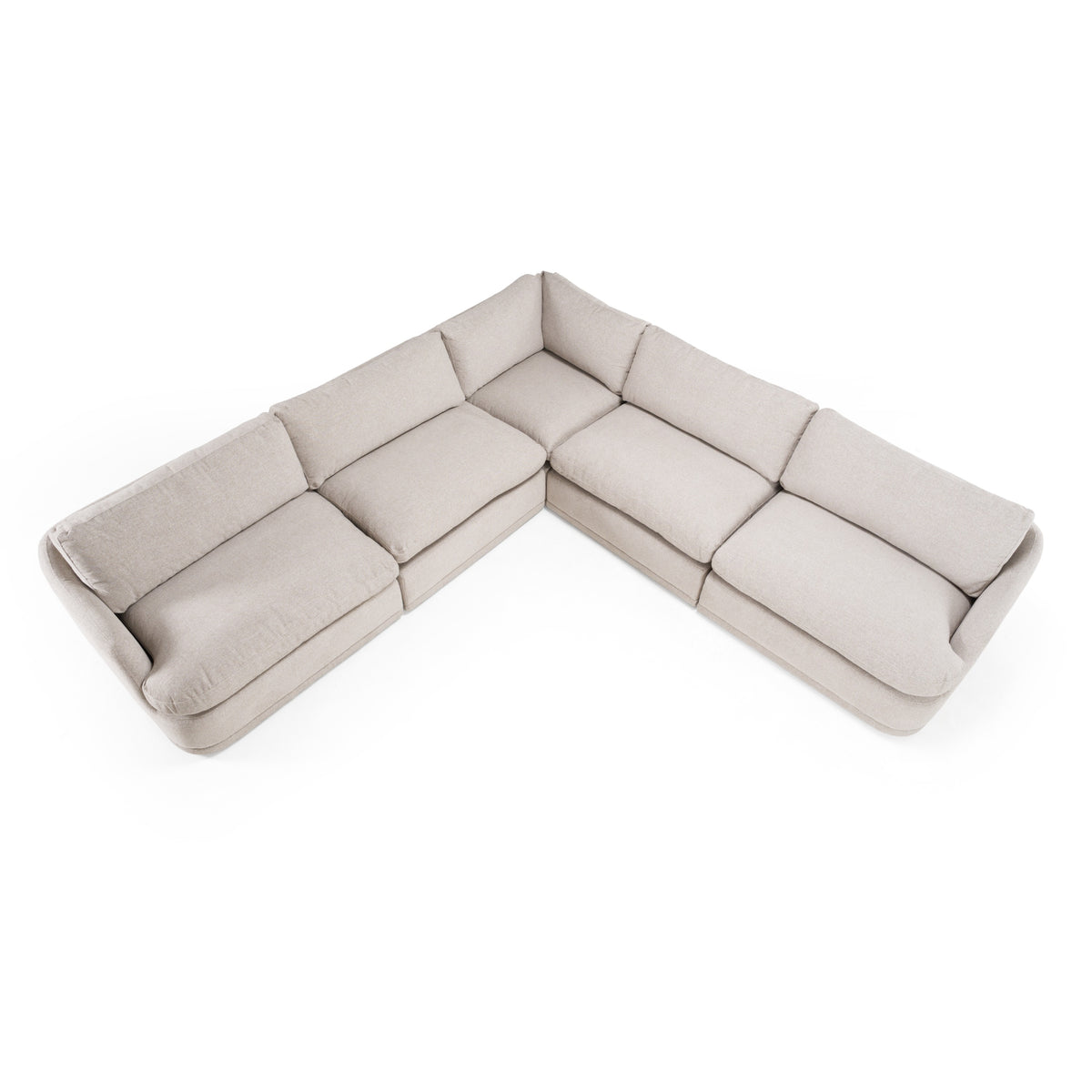 Chantry - Modern Grey Sand Fabric Sectional Sofa