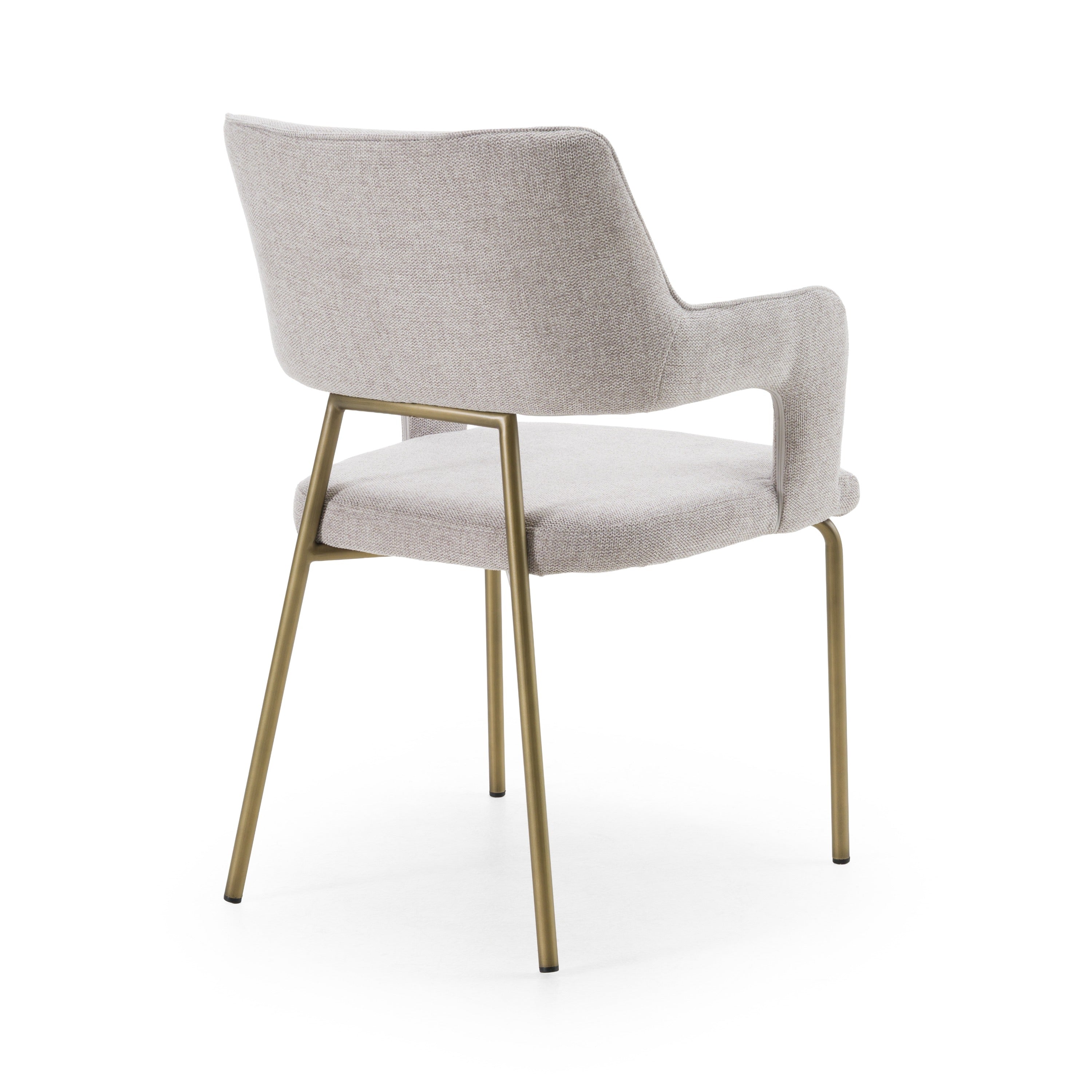 Modrest Childers - Modern Grey Fabric + Antique Brass Dining Chair
