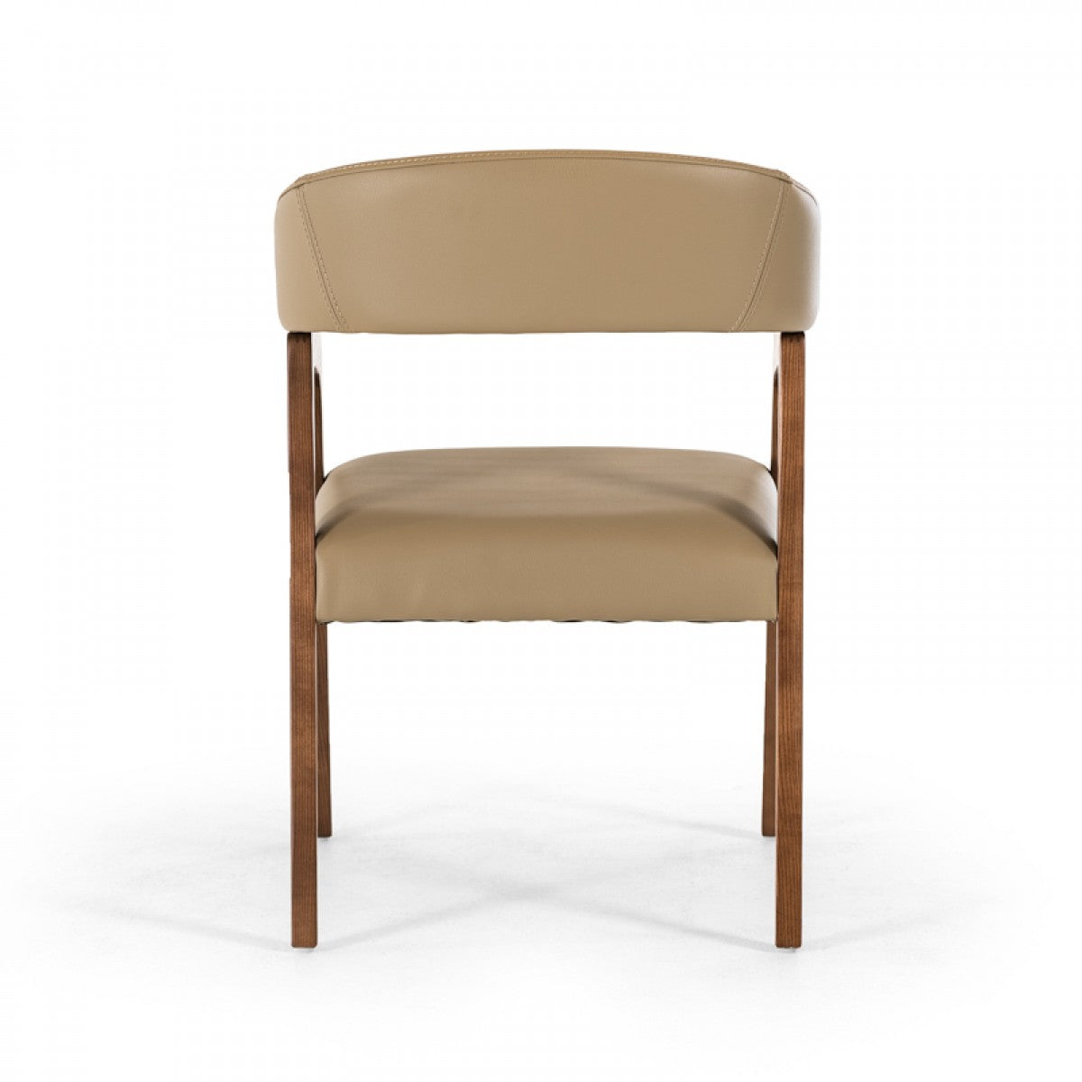 Clive Mid-Century Taupe & Walnut Dining Chair