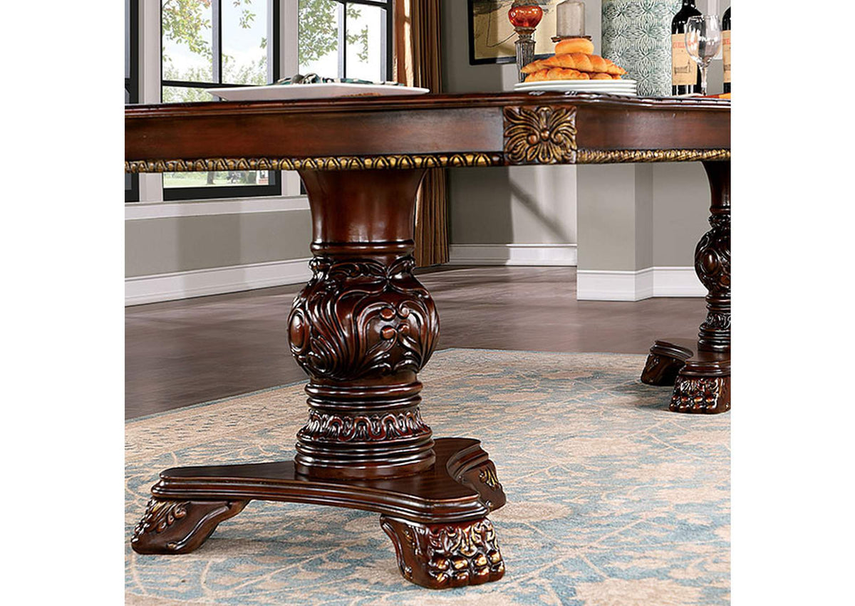 Normandy Brown Cherry 7-Piece Traditional Solid Wood Dining Room Set