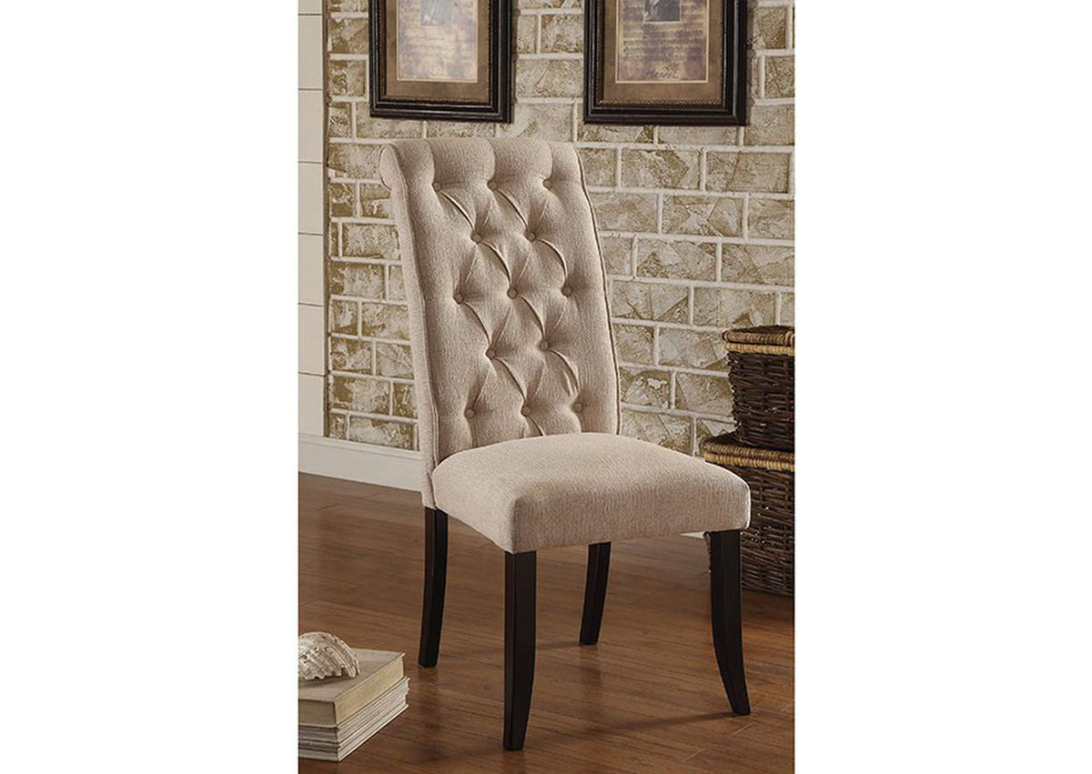 Mashall Beige/Antique Black Side Chair, Set of 2