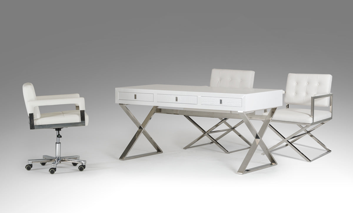 Congress Transitional White Crocodile Office Desk