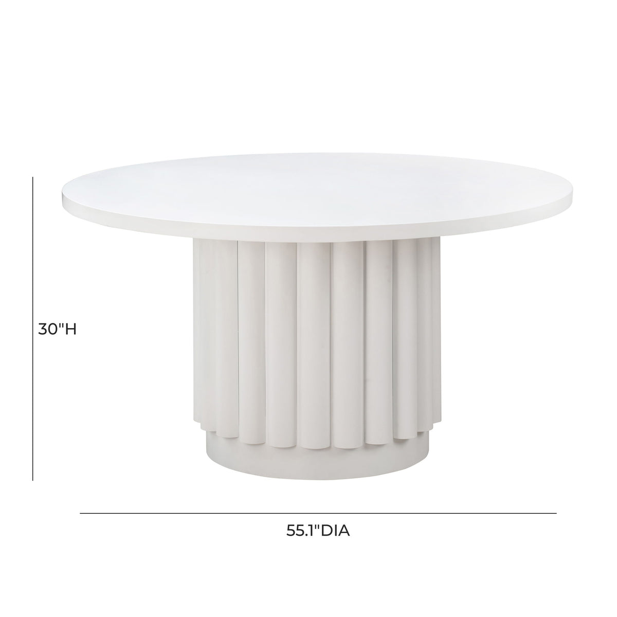 Kali - Round Dining Table - White