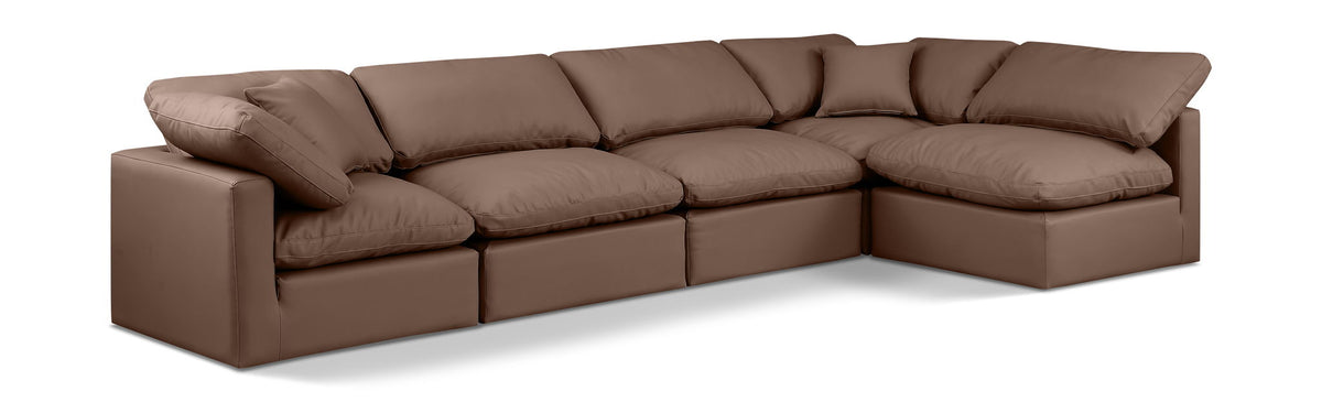 Indulge - Faux Leather 5 Piece Modular Sectional