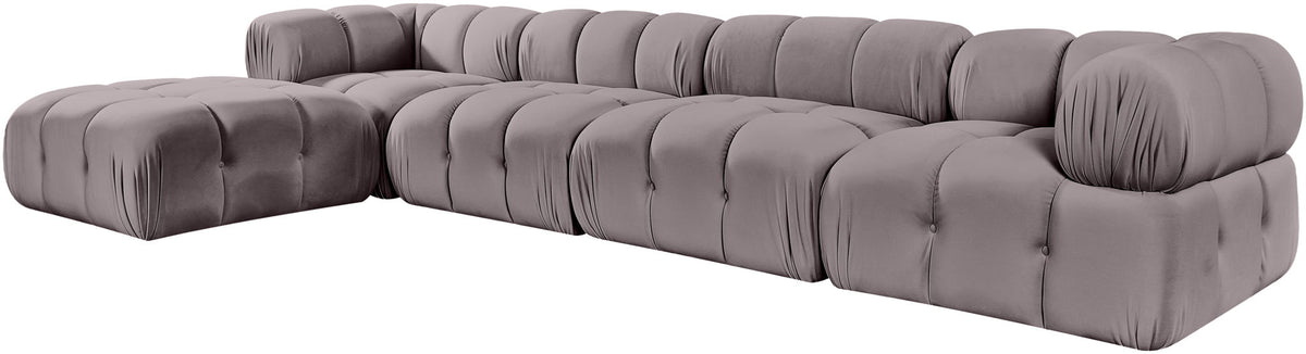 Orin - Fabric Velvet 5 Piece Modular Sectional