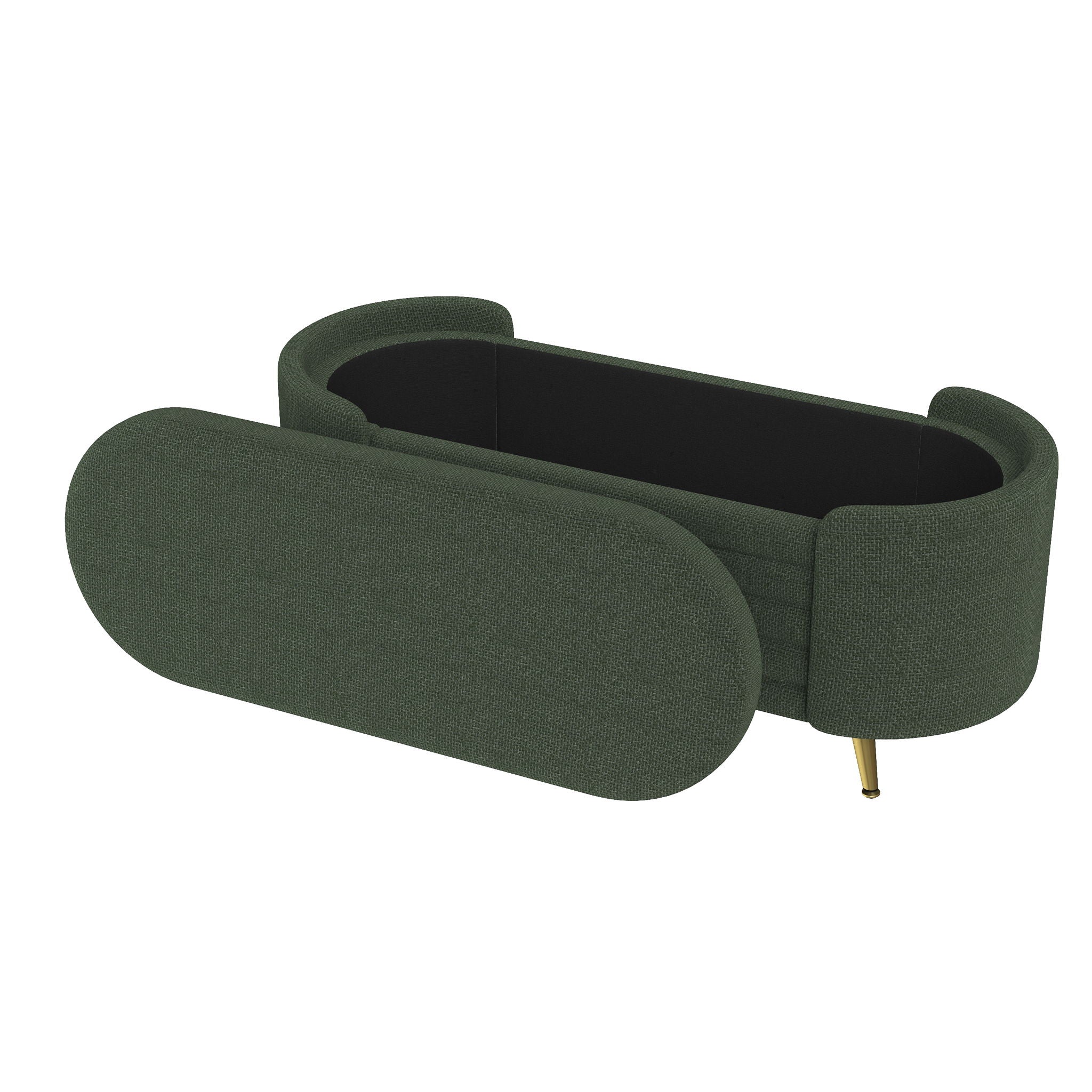 Modern Oval Storage Ottoman With Upholstery