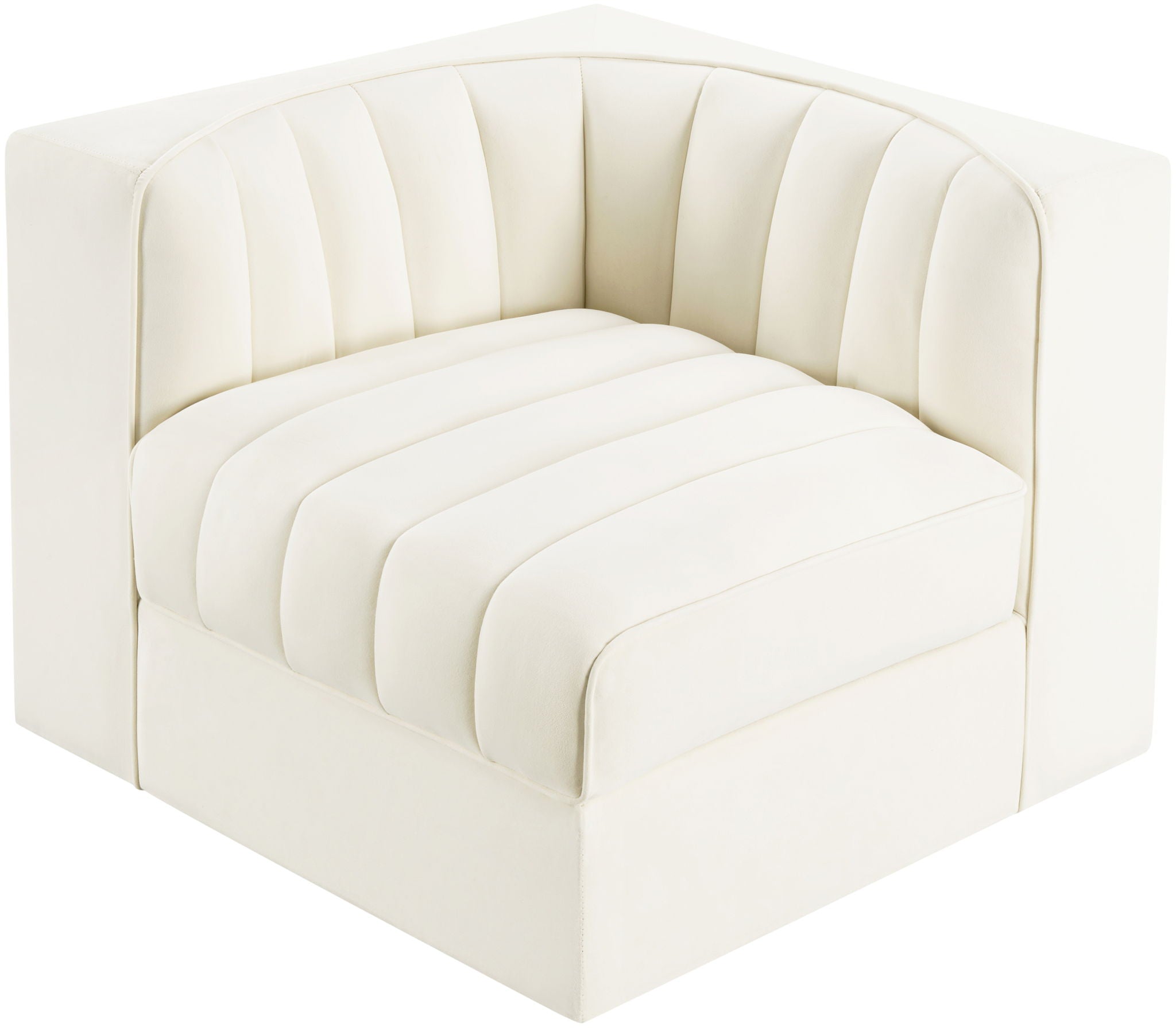 Rummi - Velvet Performance Fabric Upholstered Modular Corner Chair