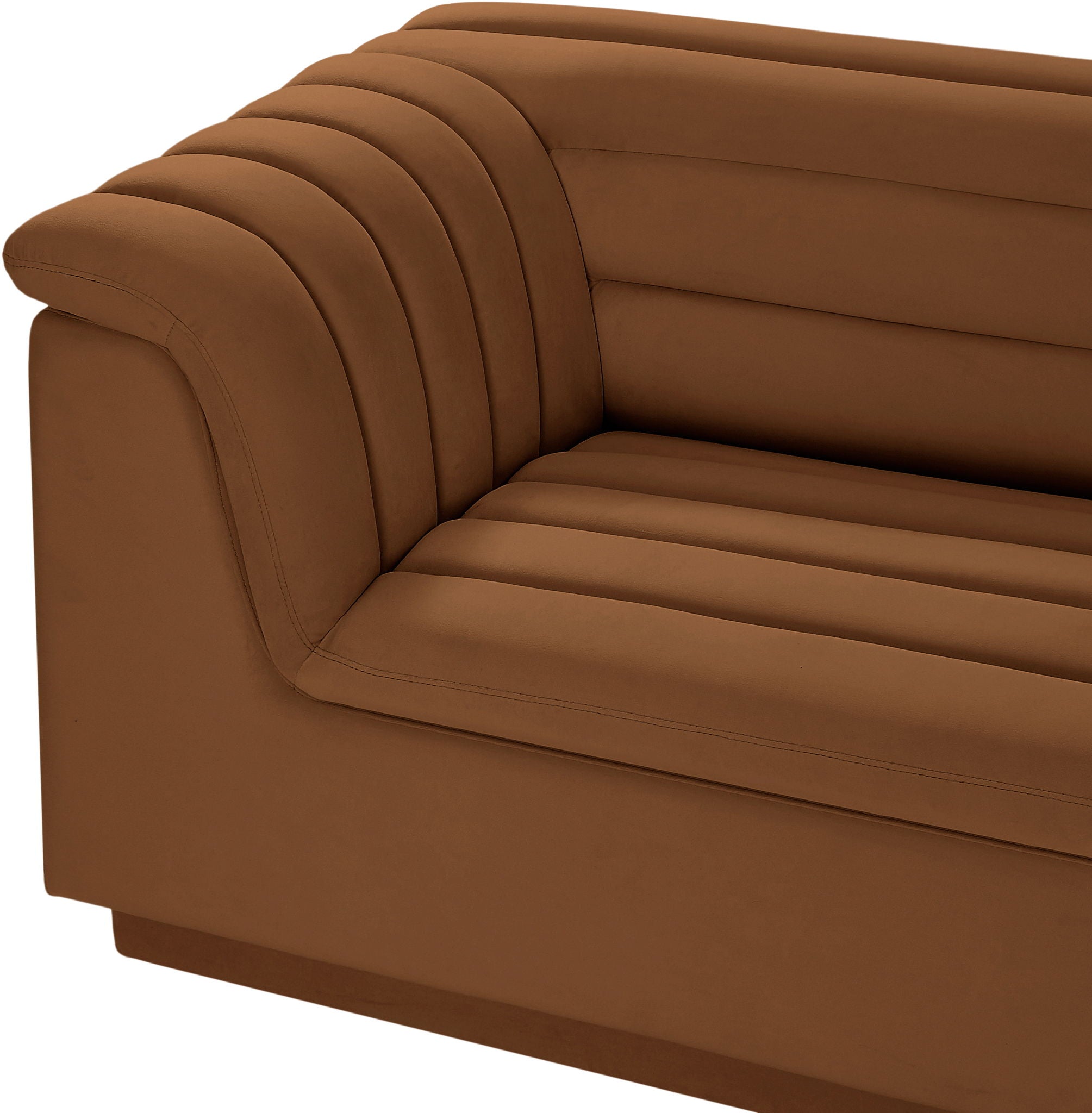 Cascade - Velvet Modular Sofa - Saddle