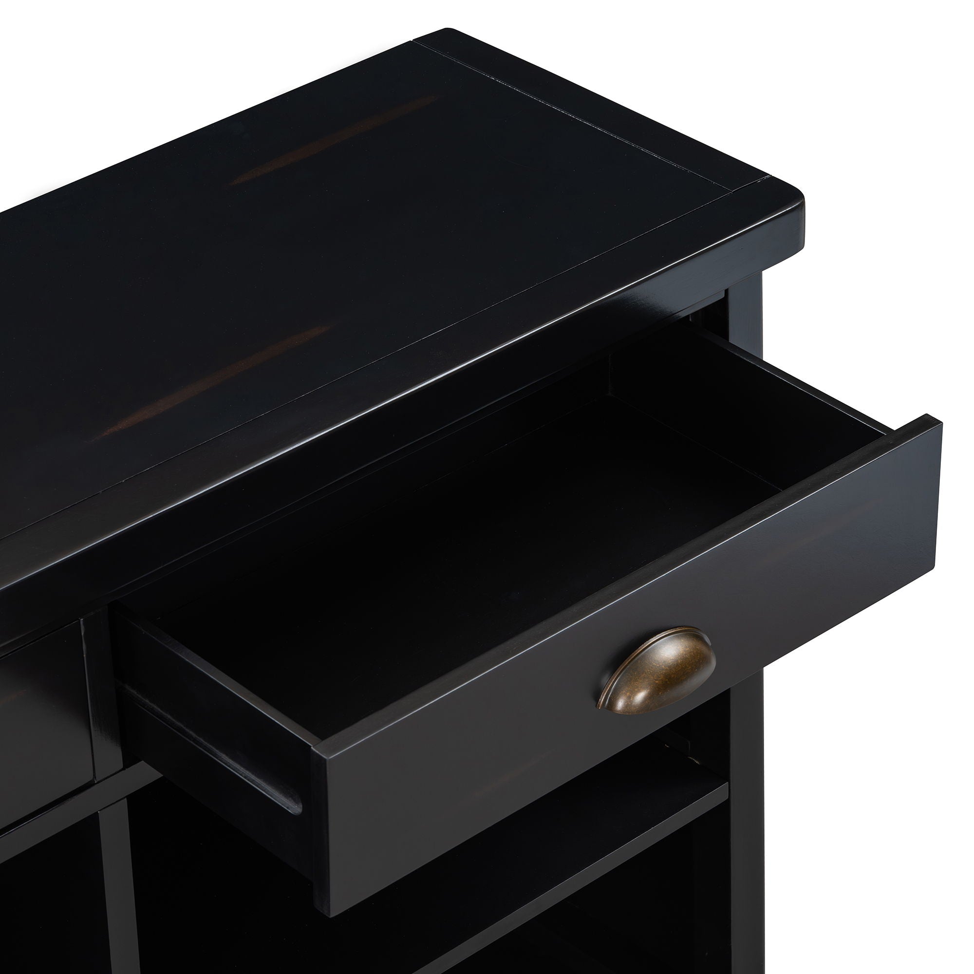 Console Table With 2 Drawers And Open Shelves