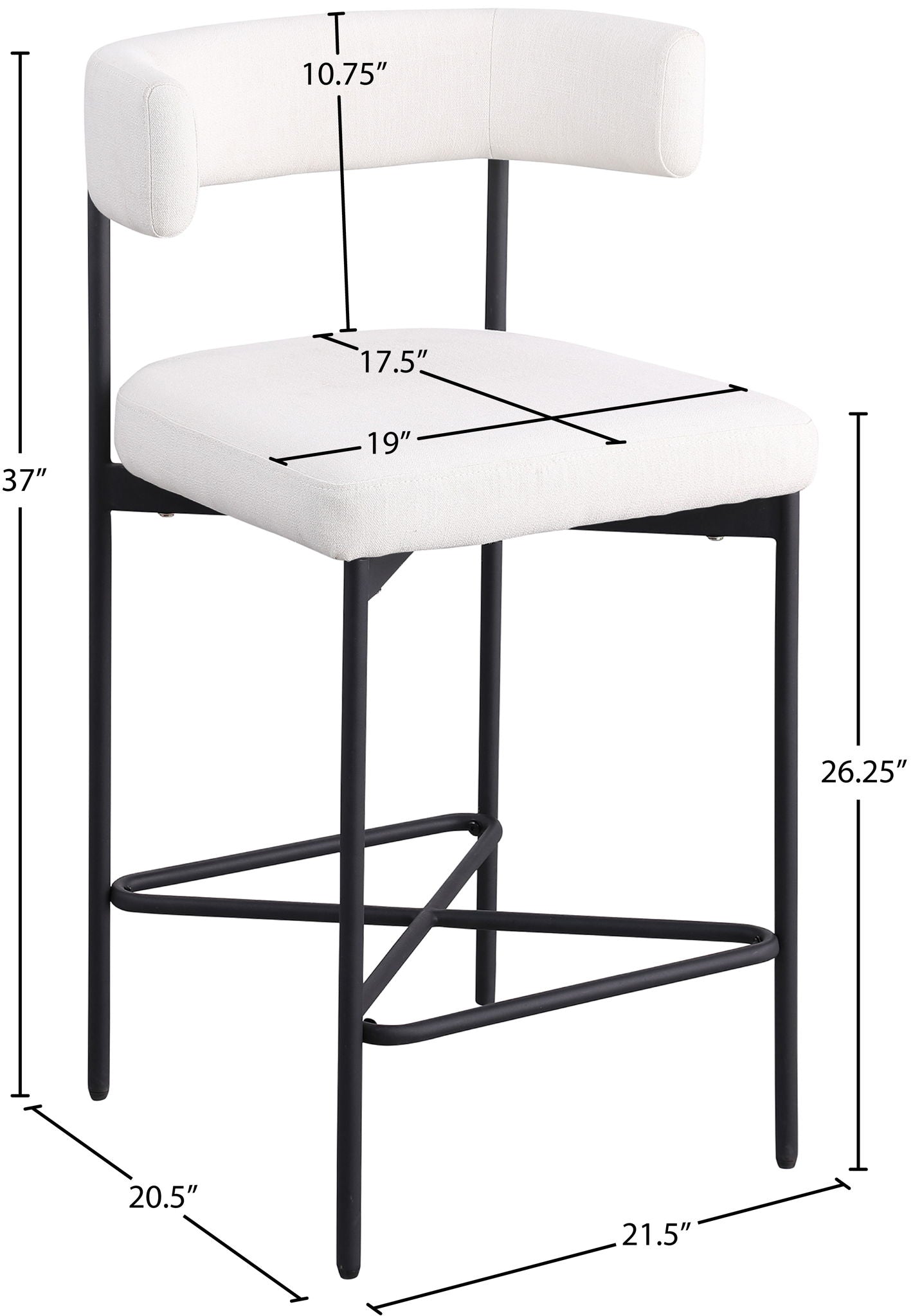 Rivage - Durable Stool With Black Frame (Set of 2)