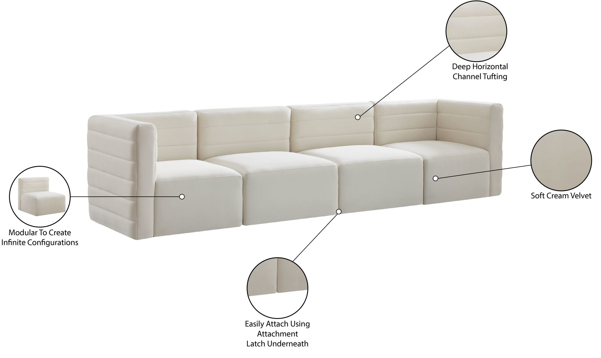Quincy - Modular 4 Seat Sofa