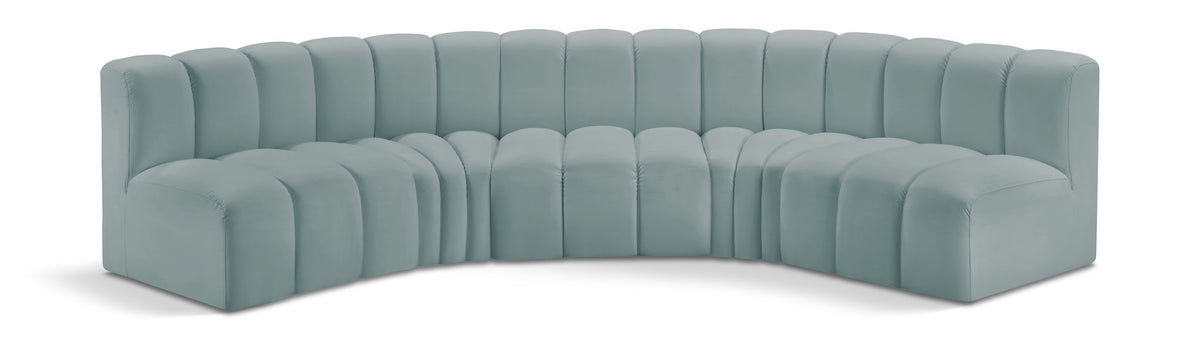 Arc - Faux Leather 5 Piece U-Shaped Modular Sofa