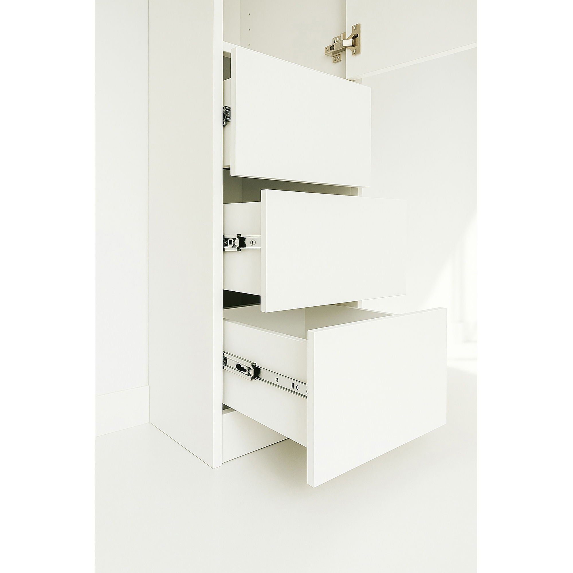 Elise - Modular Closet System With Mirror - White - Wood