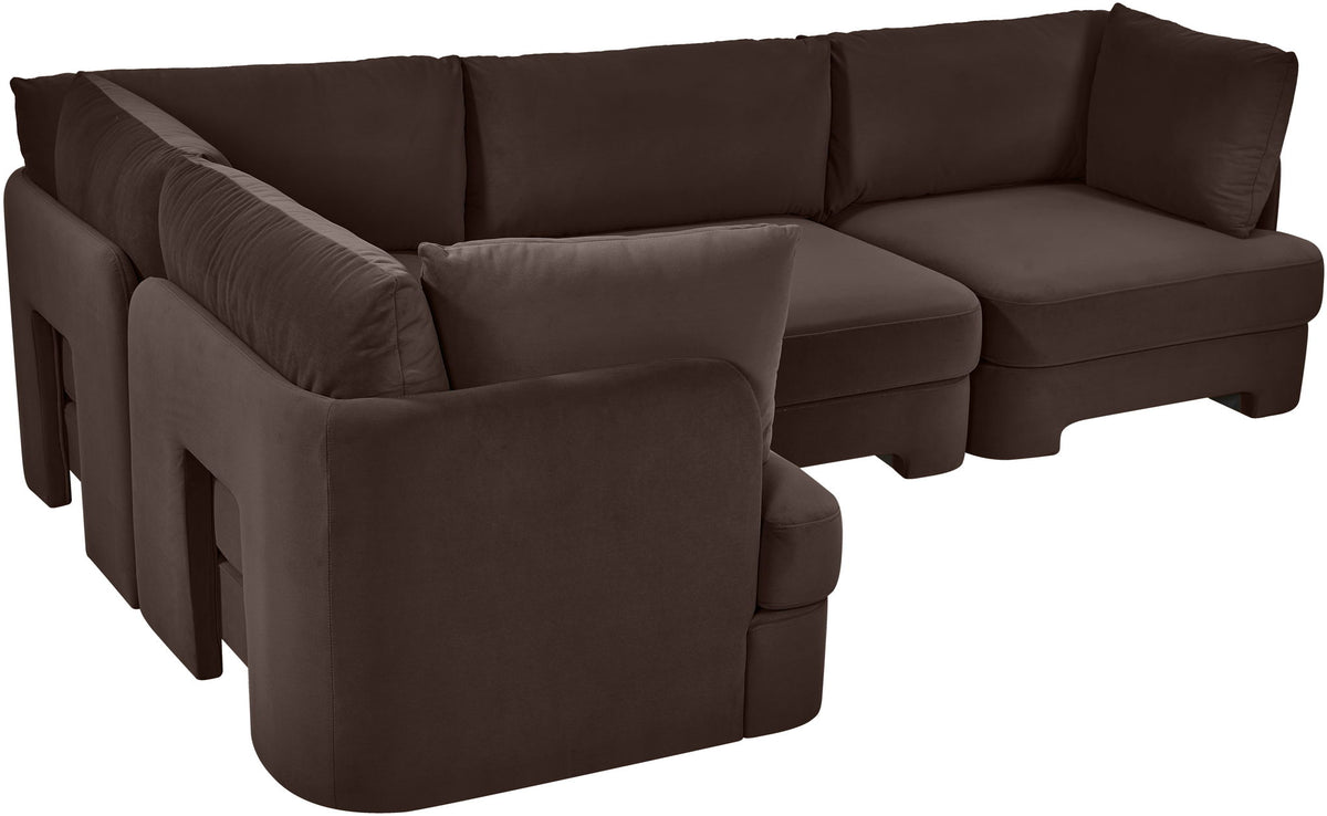 Hammond - Velvet Performance Fabric Upholstered 4 Piece Sectional