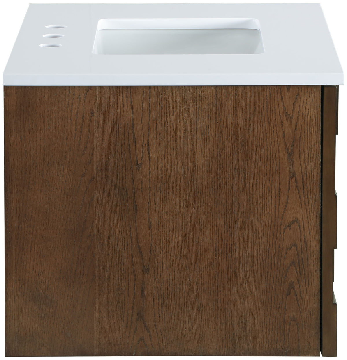 Leonardo - Engineered Stone And Solid Wood 24" Wall Mounted Bathroom Vanity