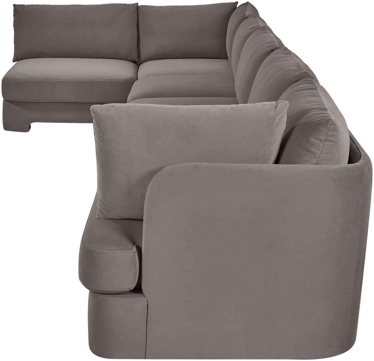 Hammond - Velvet Performance Fabric Upholstered 6 Piece L-Shaped Armless Sectional