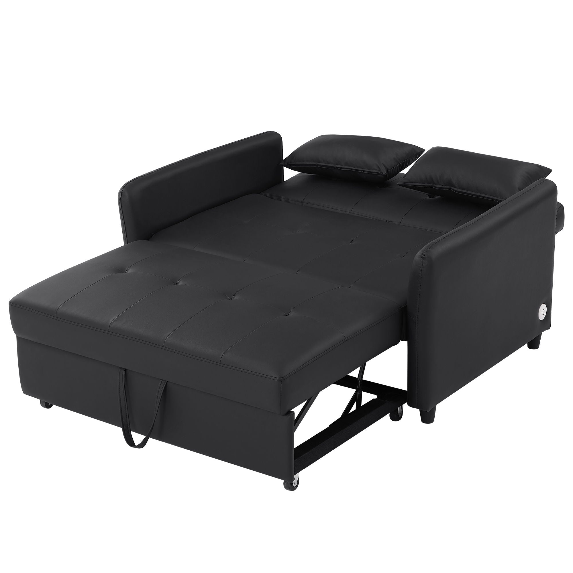 Convertible Sleeper Sofa Bed With 3 USB Ports