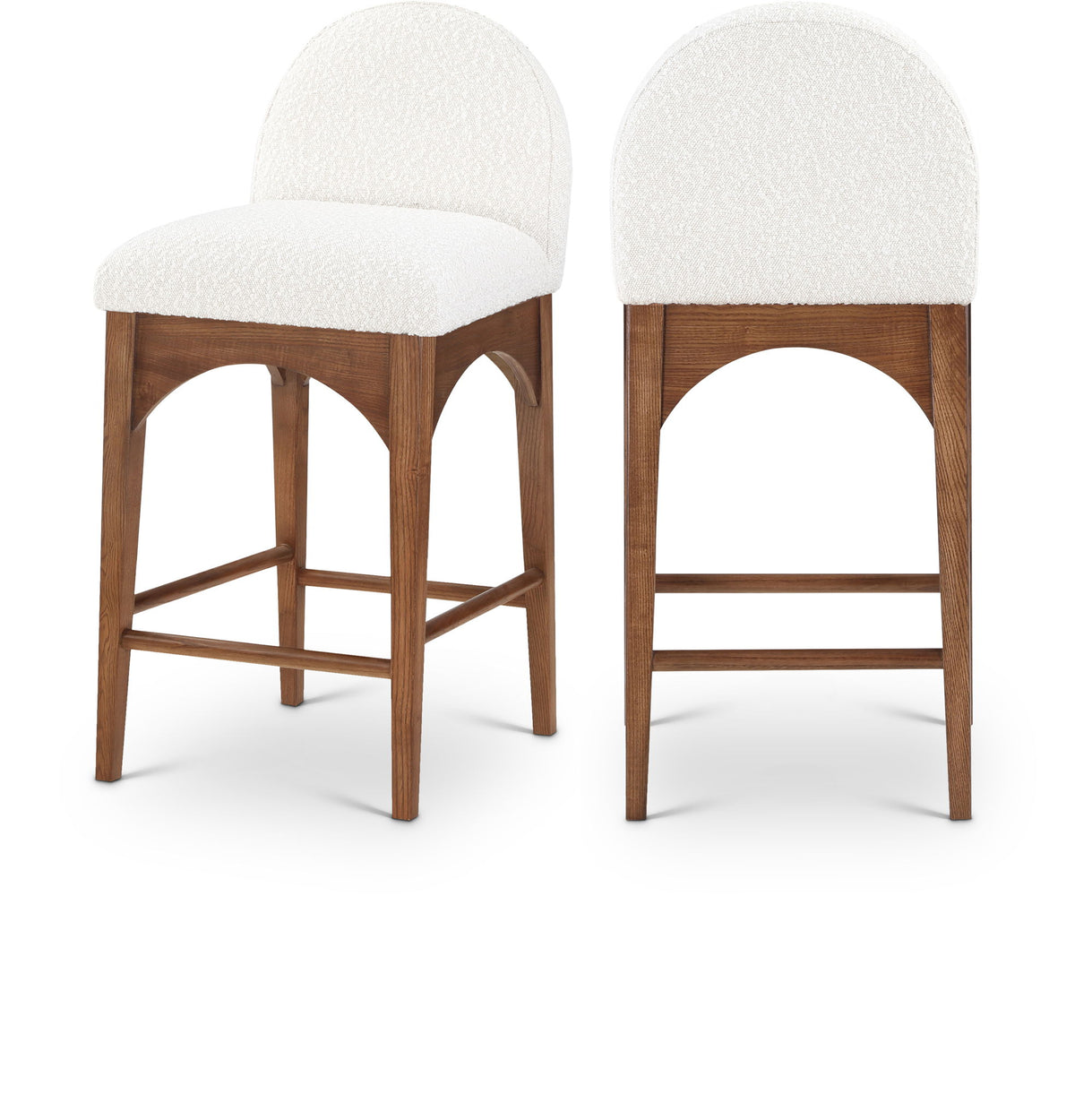 Waldorf - Boucle Stool With Brown Legs