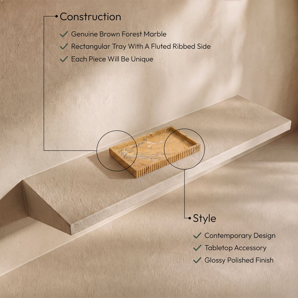 Hannah - Genuine Marble Tray