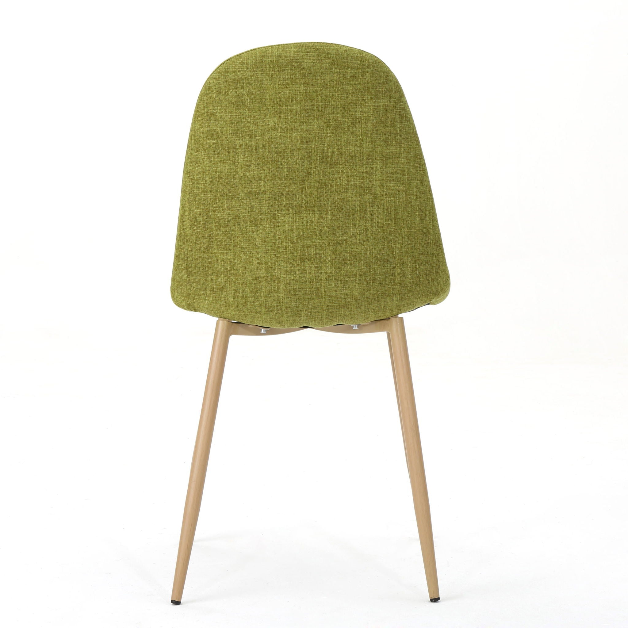 Contemporary Dining Chair Set With Upholstered Fabric And Iron Legs - Green / Light Brown