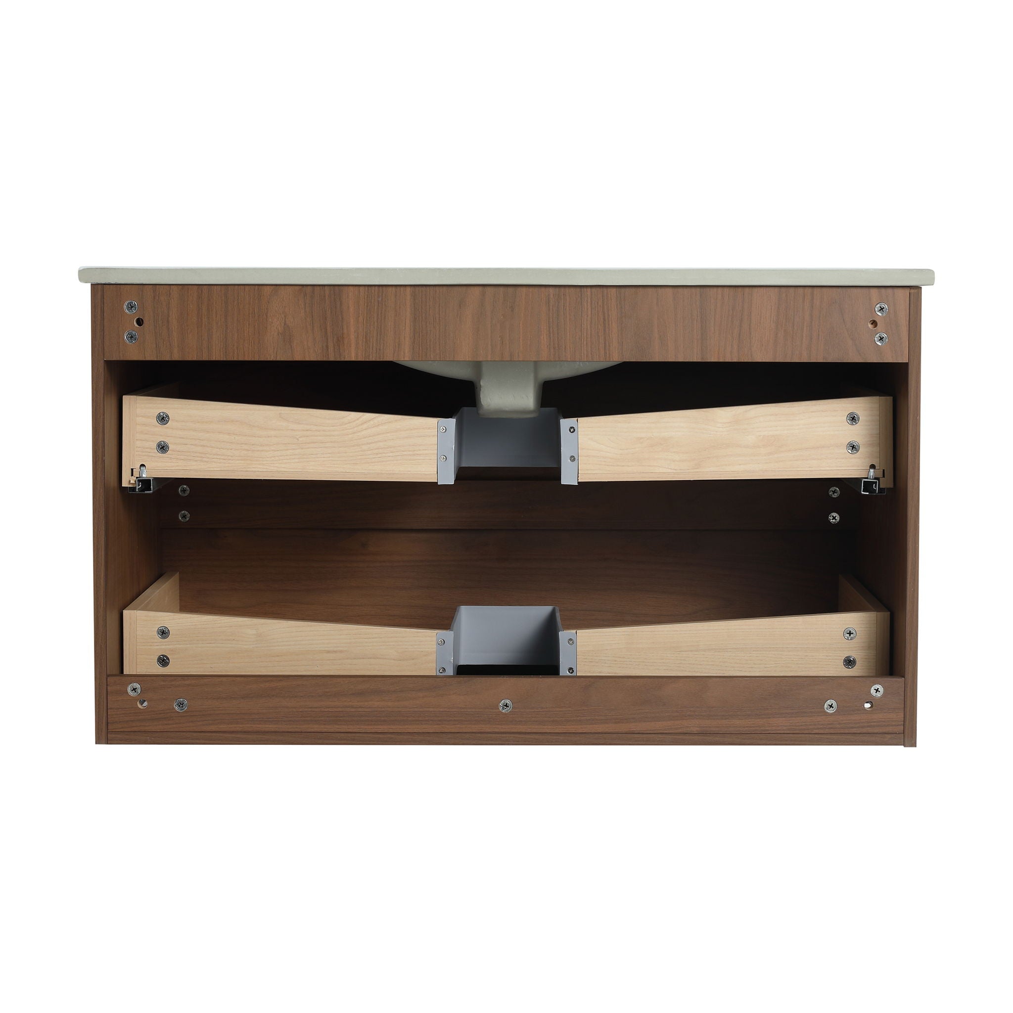 Wall Mounted Bathroom Vanity & Sink, 2 Soft Close Drawers