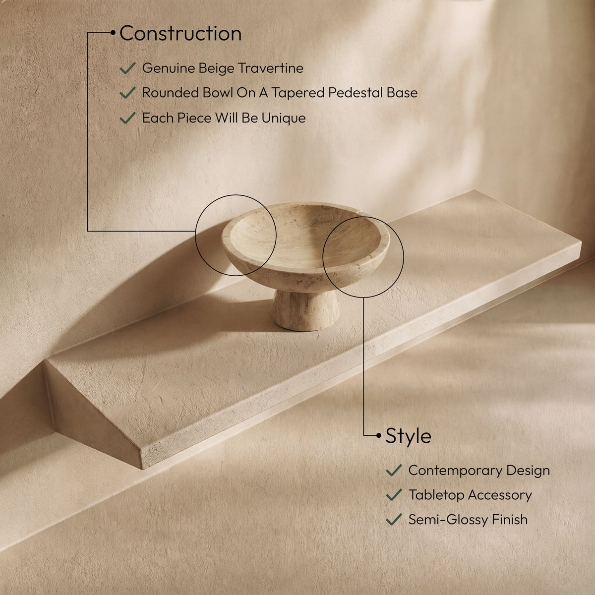 Simpson - Travertine Bowl