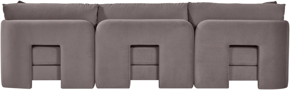 Hammond - Velvet Performance Fabric Upholstered 3 Piece Sofa