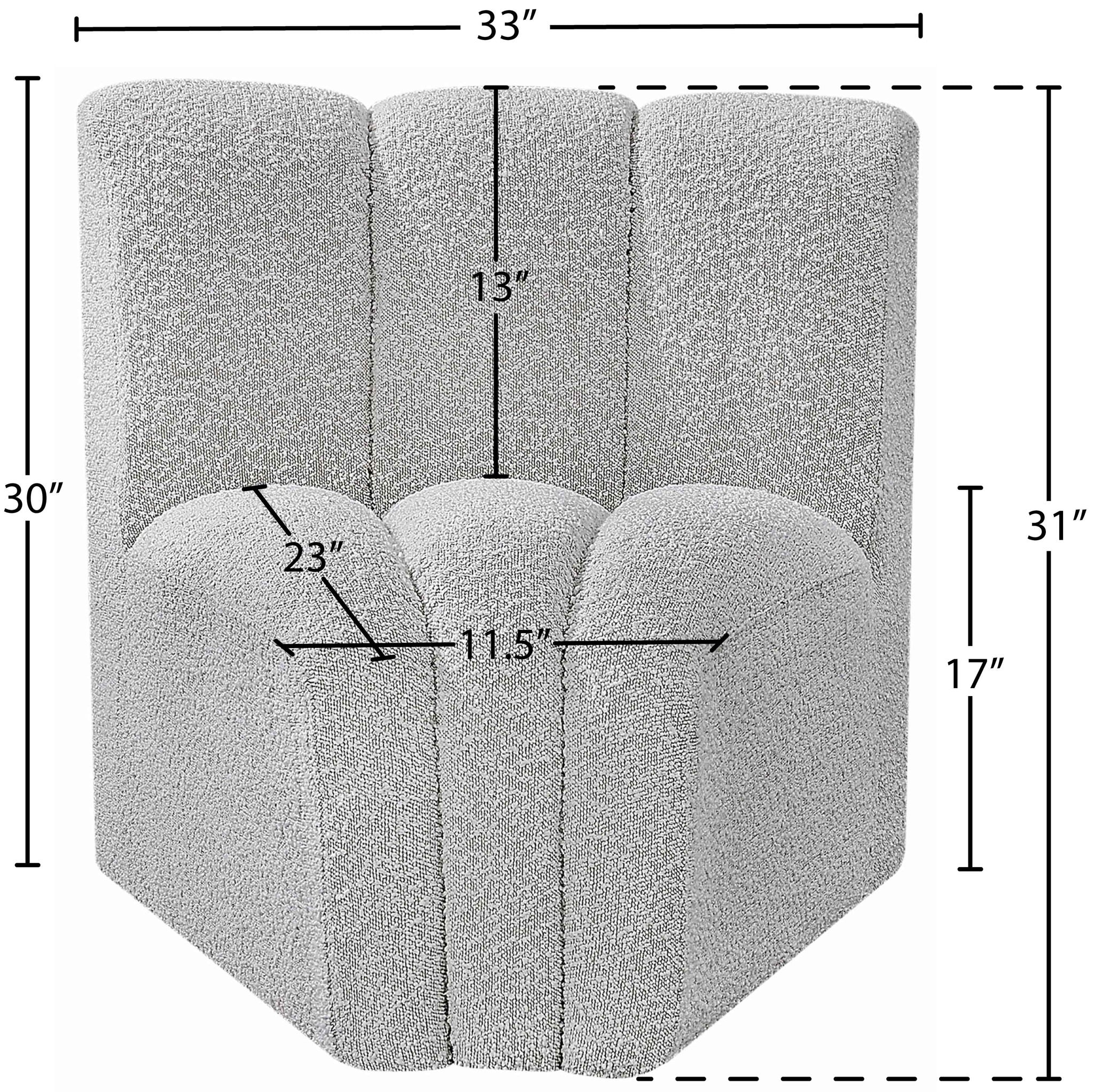 Arc - Boucle Fabric Curved Corner Chair