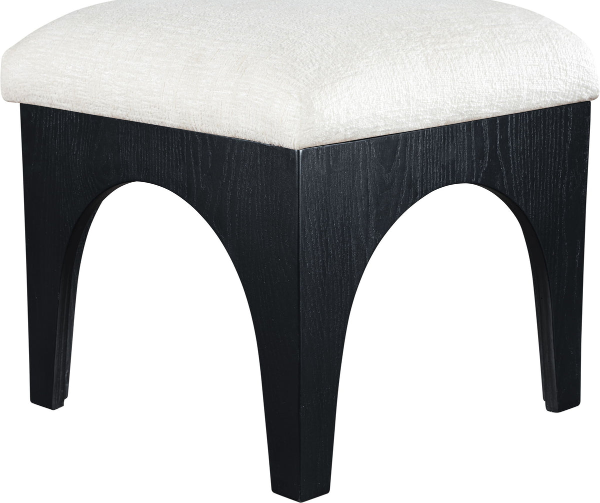 Lawson - Chenille Fabric Ottoman - Black Base