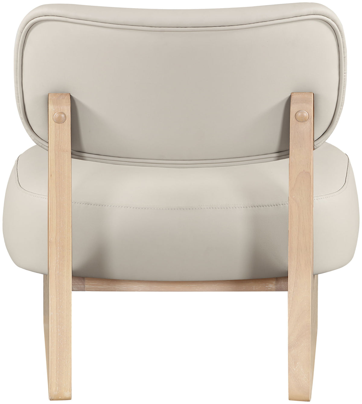 Vetra - Vegan Leather Upholstered Accent Chair With Natural Base