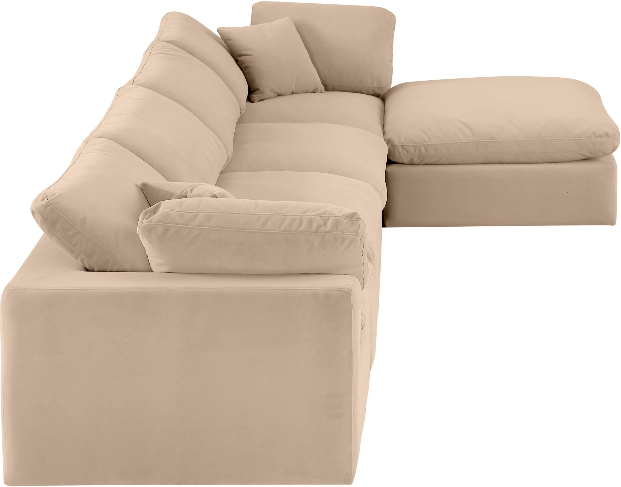 Comfy - 5 Piece Velvet Modular Sectional With Chaise
