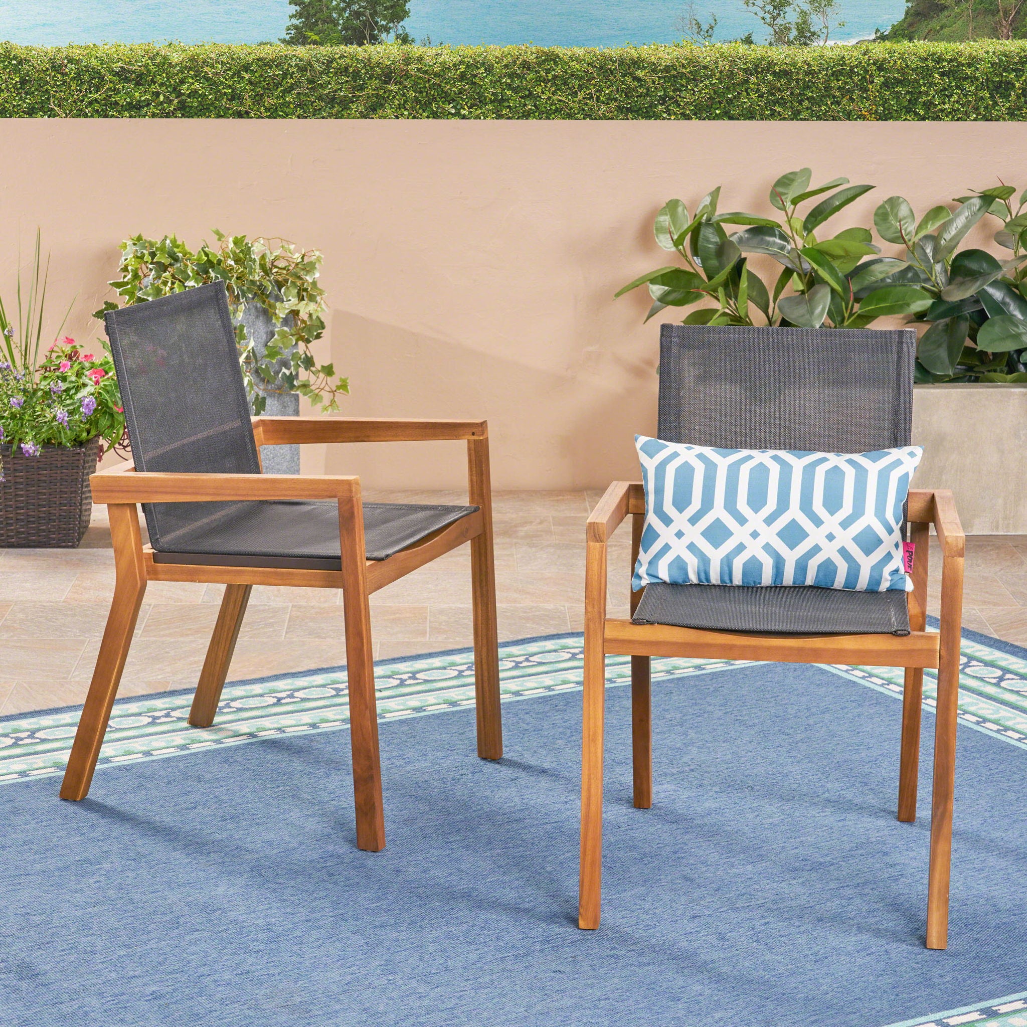 Belfast - Dining Chair With Acacia Wood Frame And Seating (Set of 2)