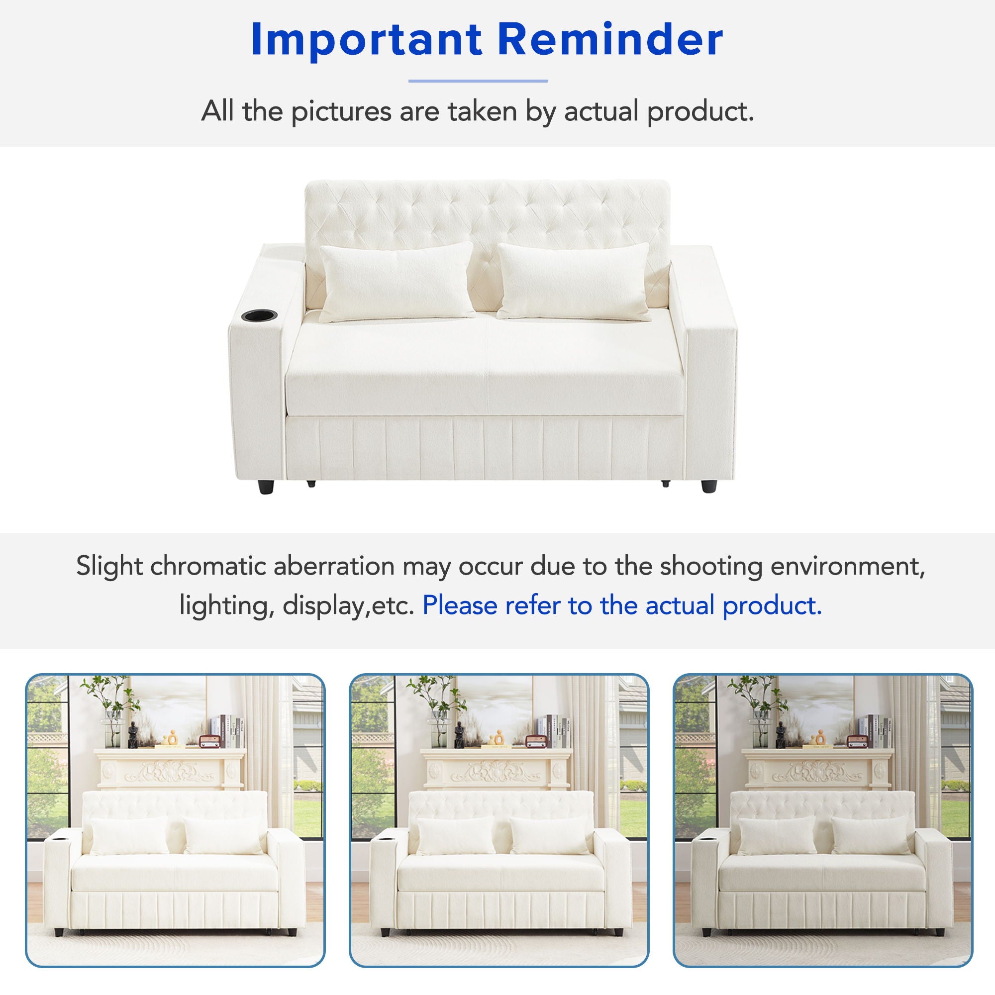 Pull-Out Sofa Bed Convertible Couch With Adjustable Backrest For Living Room