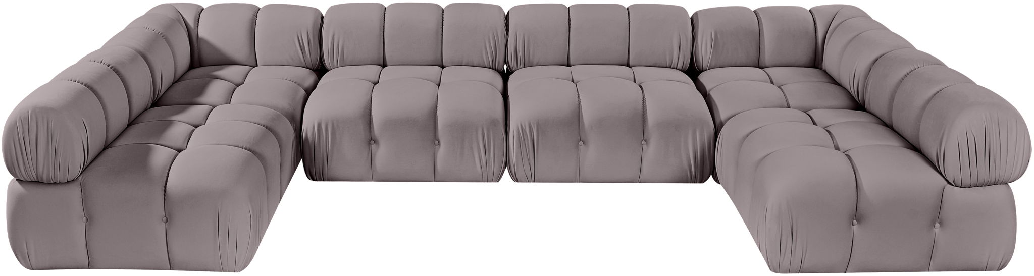 Orin - U-Shaped Velvet 6 Piece Modular Sectional