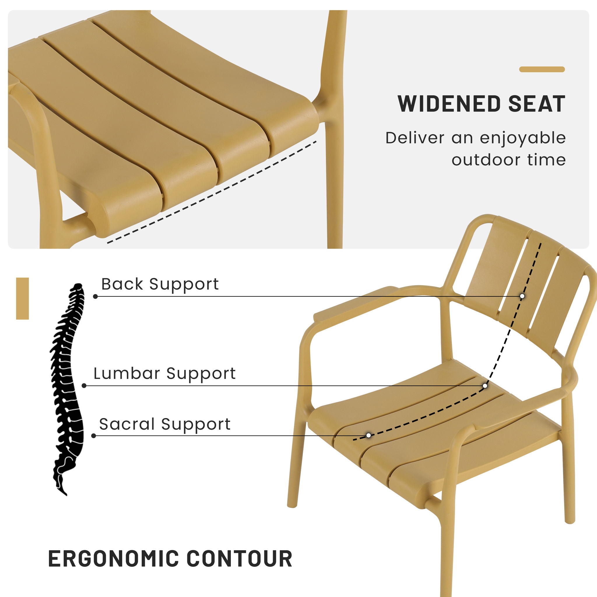 3 Piece Indoor / Outdoor Leisure Table And Chair Set (2 Chairs And 1 Coffee Table), UV Resistant, Waterproof And Durable - Brick Yellow