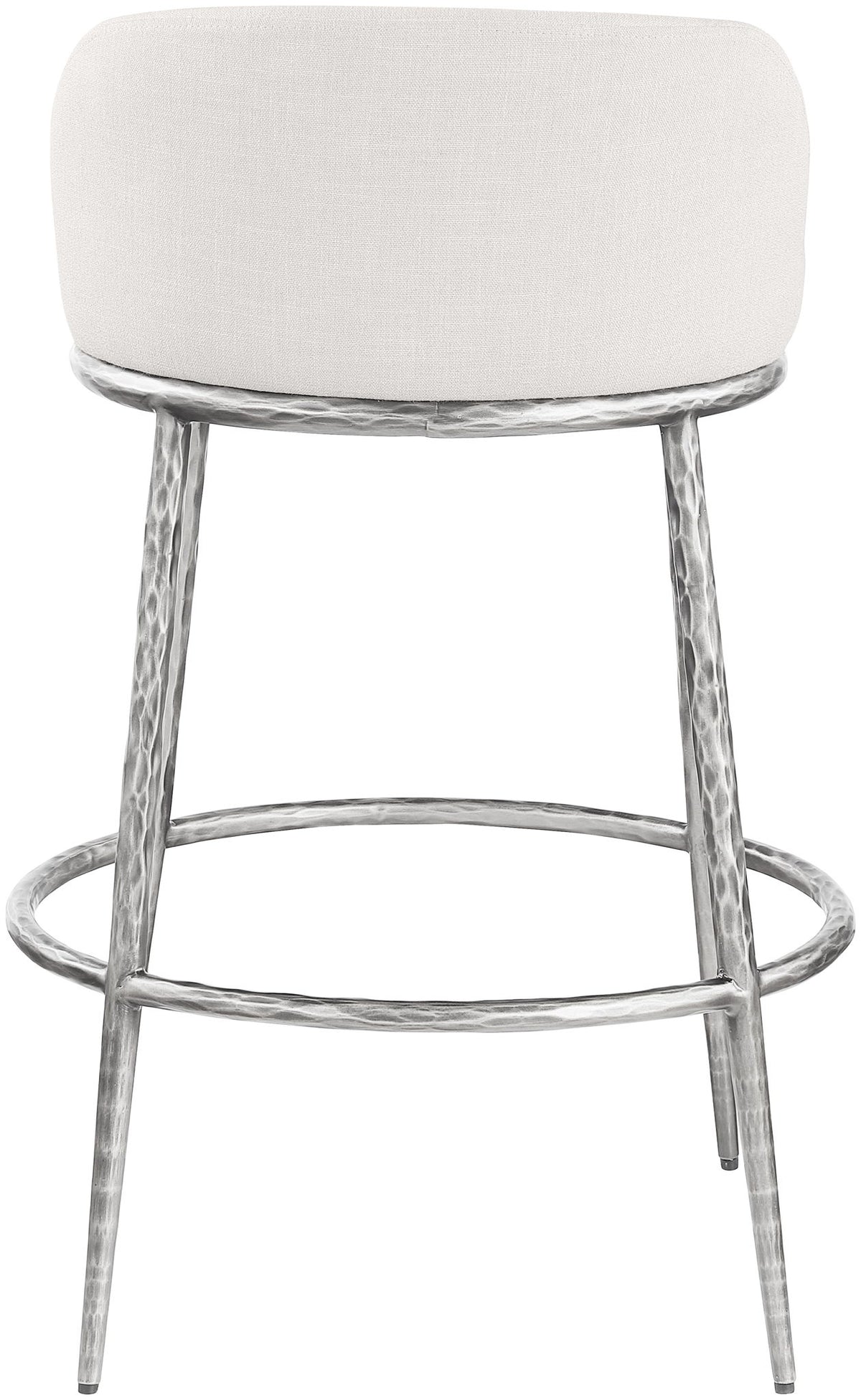Ferro - Performance Fabric Upholstered Bar Stool - Antique Silver