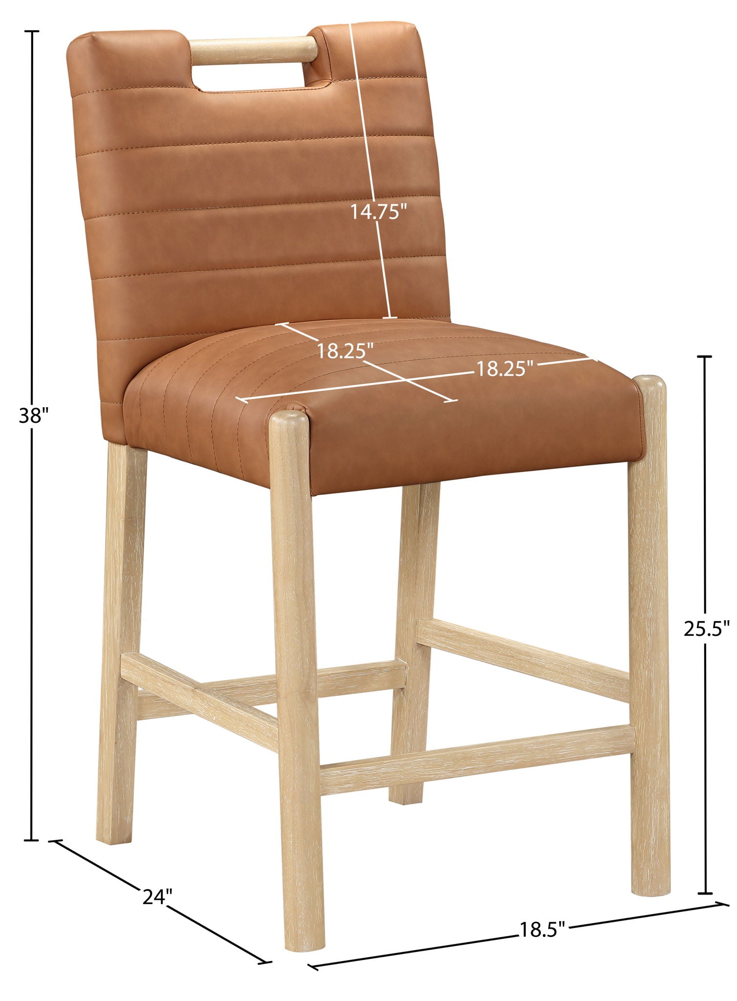 Aimee - Counter Stool - Light Brown Legs