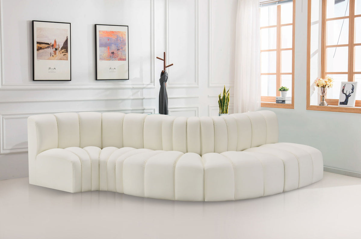 Arc - Faux Leather 5 Piece Modular Sofa